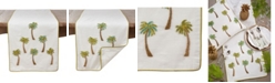 Saro Lifestyle Cotton Table Runner with Beaded Palm Trees